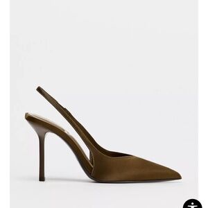 ZARA SATIN EFFECT SLINGBACK HEELS